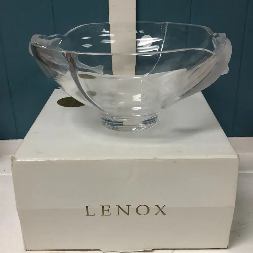 Lenox fine Crystal Dolphin bowl 080678 made in Germany large 9.25